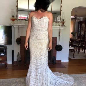 Anna Maier Couture Lyon Lace Column Wedding Gown